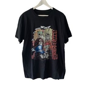 Guns N' Roses Stacked Skulls Band T Shirt Black Crew Neck Short Sleeves NEW
